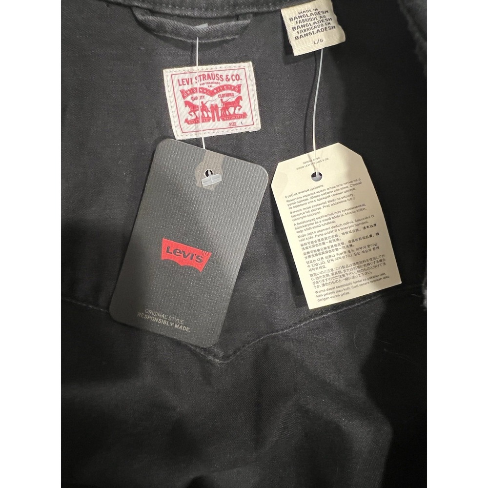 Levi's Mens Barstow Classic Western Denim Pearl Snap Button Casual Dress Shirt M - Picture 6 of 6